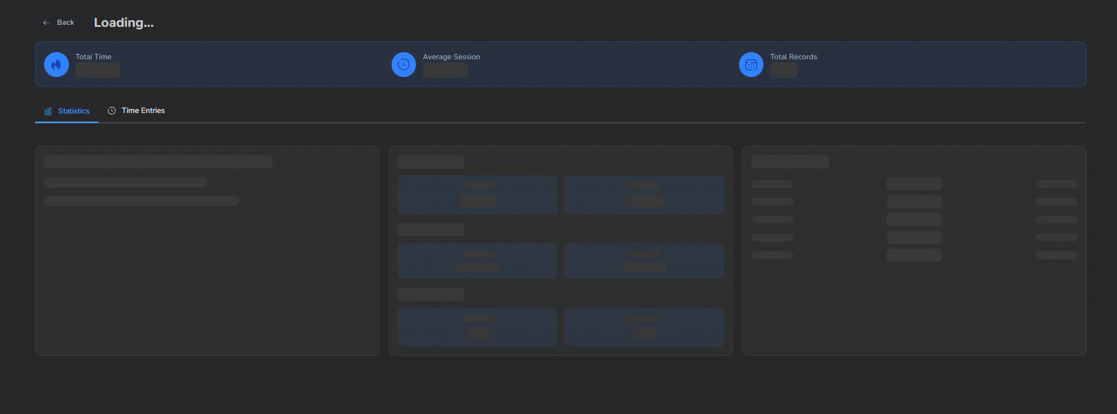 Skeleton loading UI for statistics